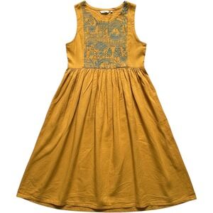 Max Festival Boho Embroidered Rayon Midi Dress XL Sleeveless Elephant Peacock
